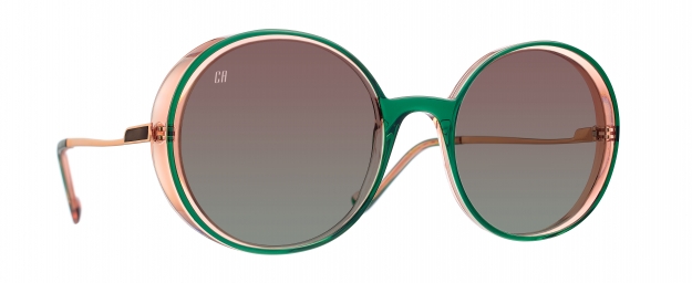 Caroline Abram IRIS SUN - VERT / PECHE ACETATE/ACIER INOXYDABLE...